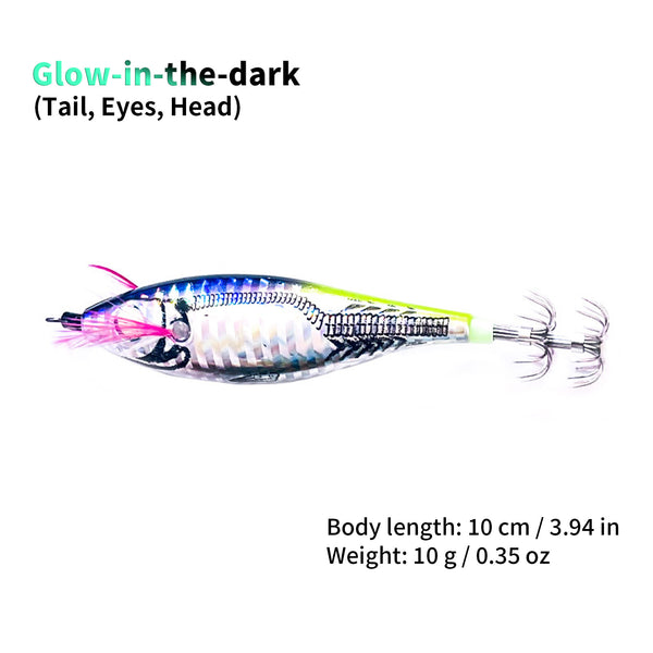 Pack for Trail Selection – Luminous EGI Squid Jig 3.9" Glow-in-the-dark