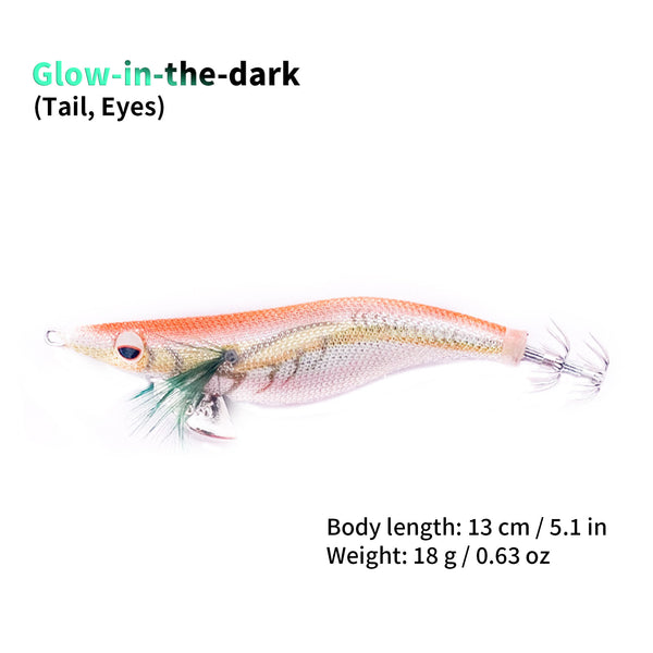 Pack for Trail Selection – Luminous EGI Squid Jig 5.1"Glow-in-the-dark