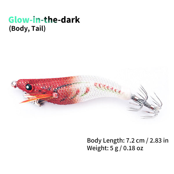 Pack for Trail Selection – Luminous EGI Squid Jig 2.8" Glow-in-the-dark