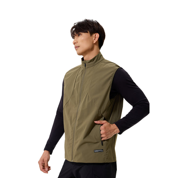 Men’s Ultra-Light Outdoor Vest – Stand Collar, Vent Eyelets, Water-Repellent