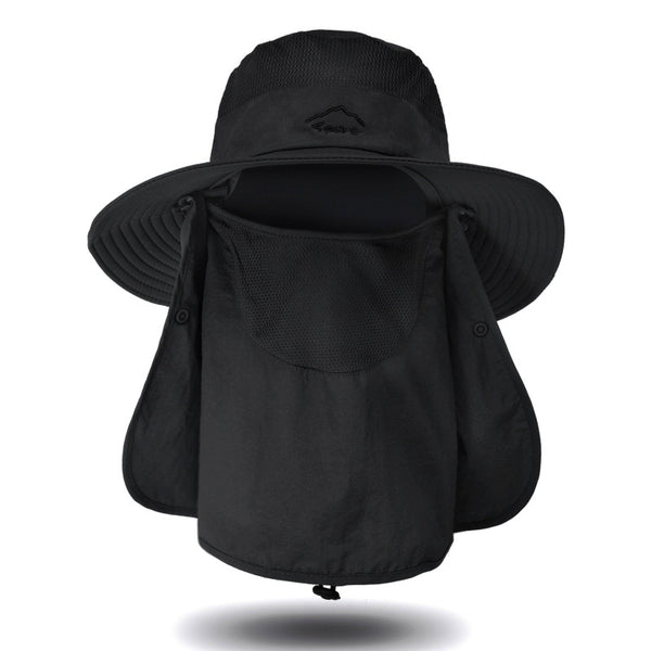 Hiking Sun Hat – Wide Brim, Mesh Panels, Chin Strap